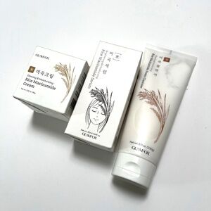 Bundle New 3pc Korean Glamfox Rice Niacinamide Serum + Cream + Foam Cleanser